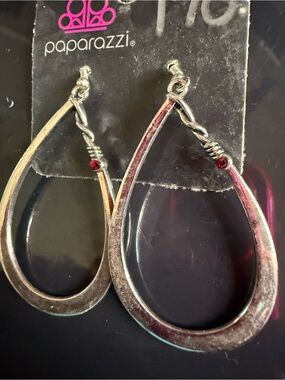 Silver-Tone Teardrop Hoop Earrings - Women Jewelry